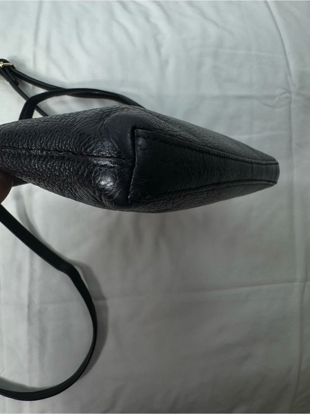 Coach Black Pebbled‎ Leather Crossbody Wristlet 25 Clutch Bag